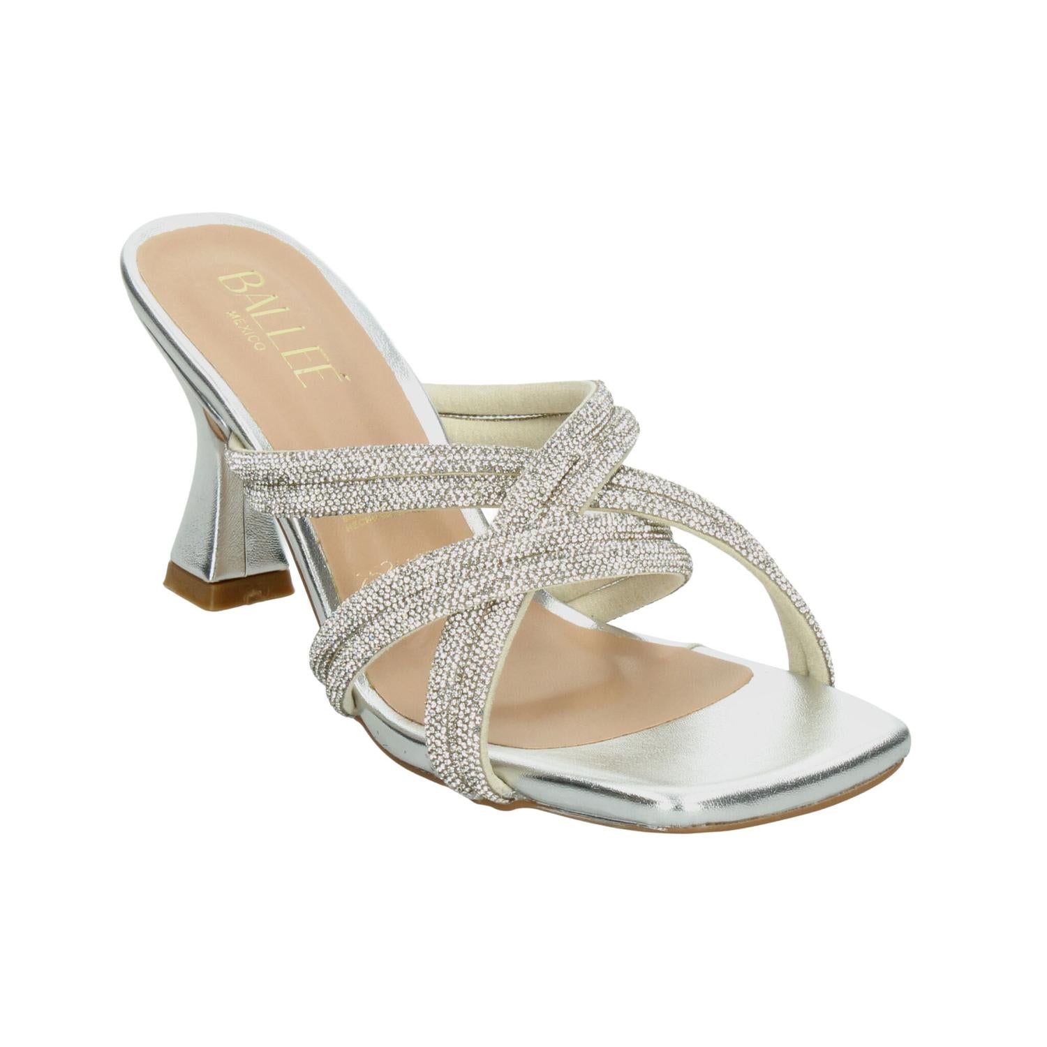 Sandalias Dama Balleé Plateado De Fiesta Mujer — imagen 5