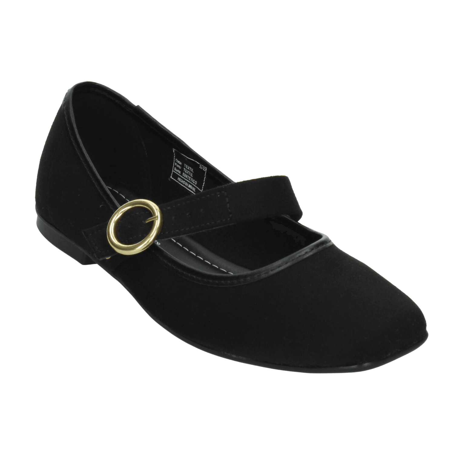 Flats Moleca Dama Casual Mary Jane Hebilla Negro Mujer — imagen 4