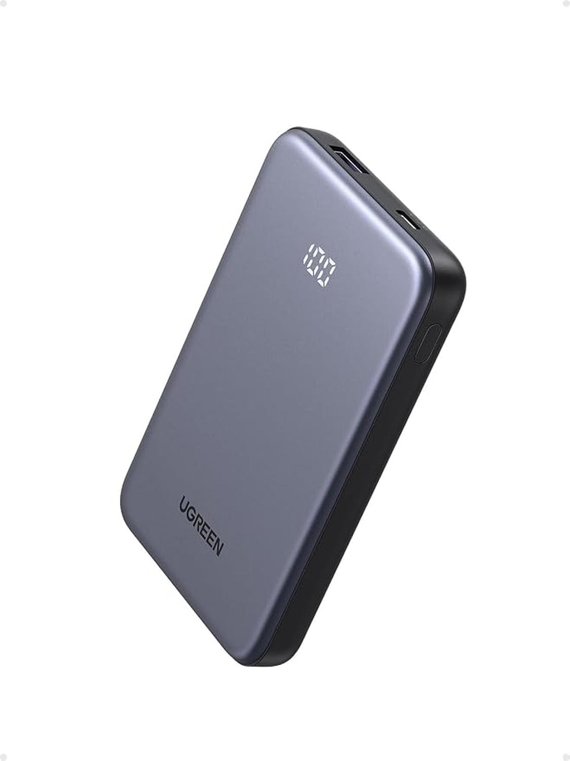 Power Bank 10,000 mAh Ugreen PB507 Carga Rápida 20W con Pantalla Digital Gris — imagen 1
