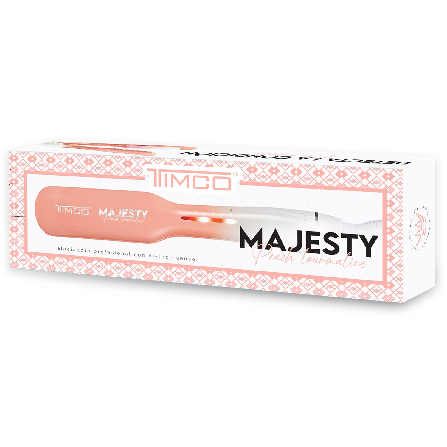 Plancha Alaciadora de Cabello Ajuste Automatico de Temperatura Majesty Peach Tourmaline Timco PHS127 — imagen 7