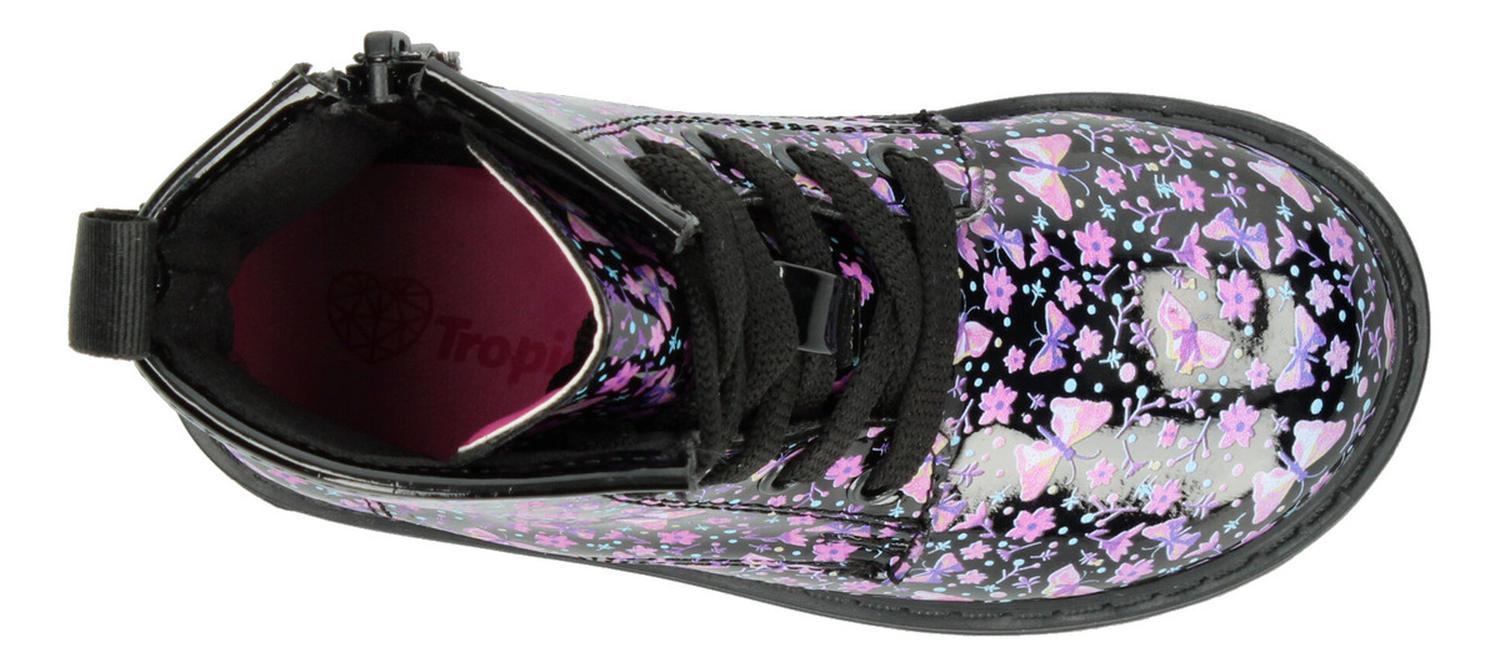 Botin Tropicana Niña Negro Flores Casual Infantil T15-18 — imagen 9