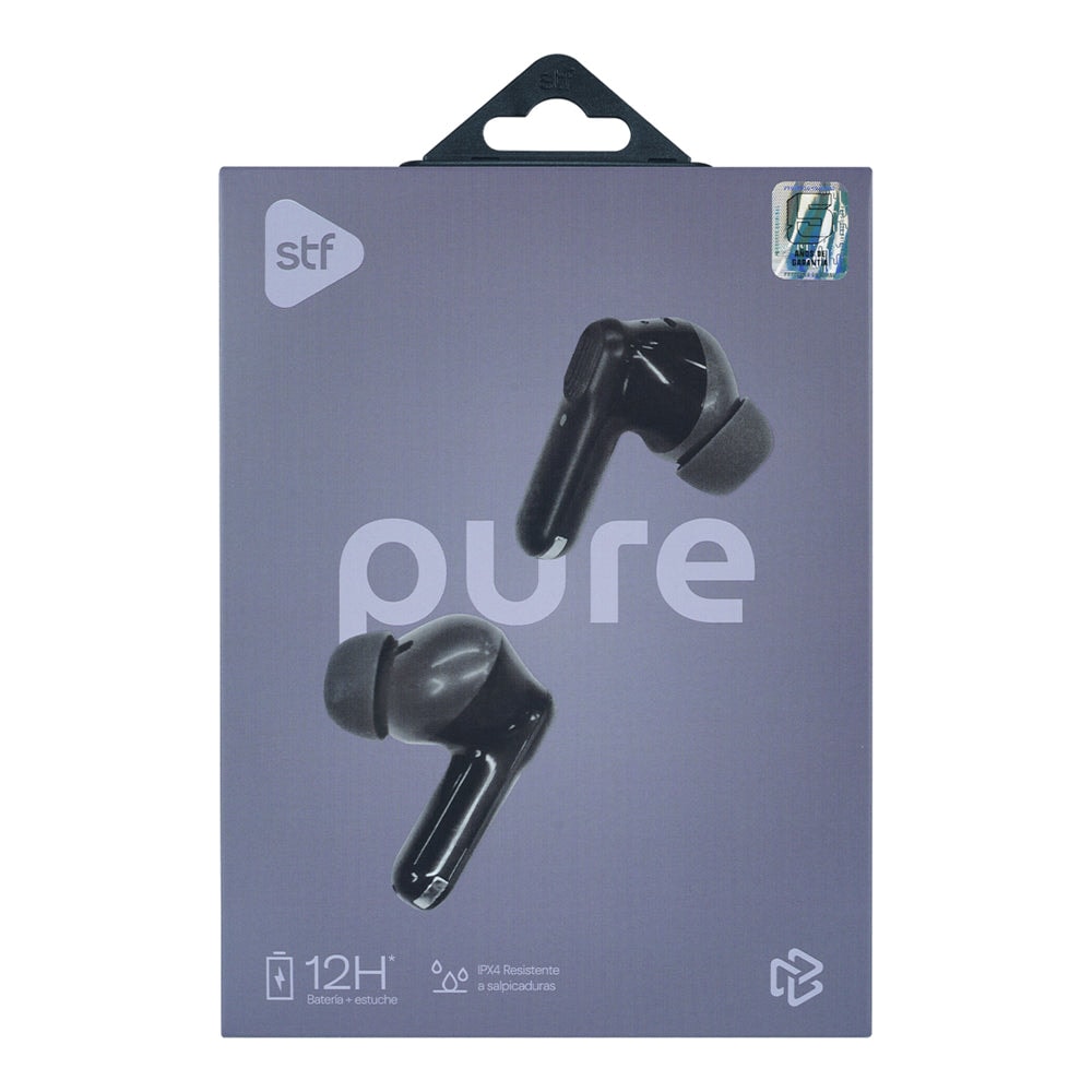 Audifonos Inalámbricos Tws Pure STF 12hrs Uso Protección IPX4 Negro — imagen 9