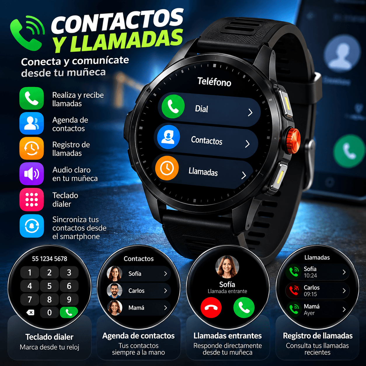 Smartwatch Llamadas Bluetooth y Linterna TECNIQUERO NEXWATCH X5 Smartwatch Llamadas Bluetooth y Linterna — imagen 9