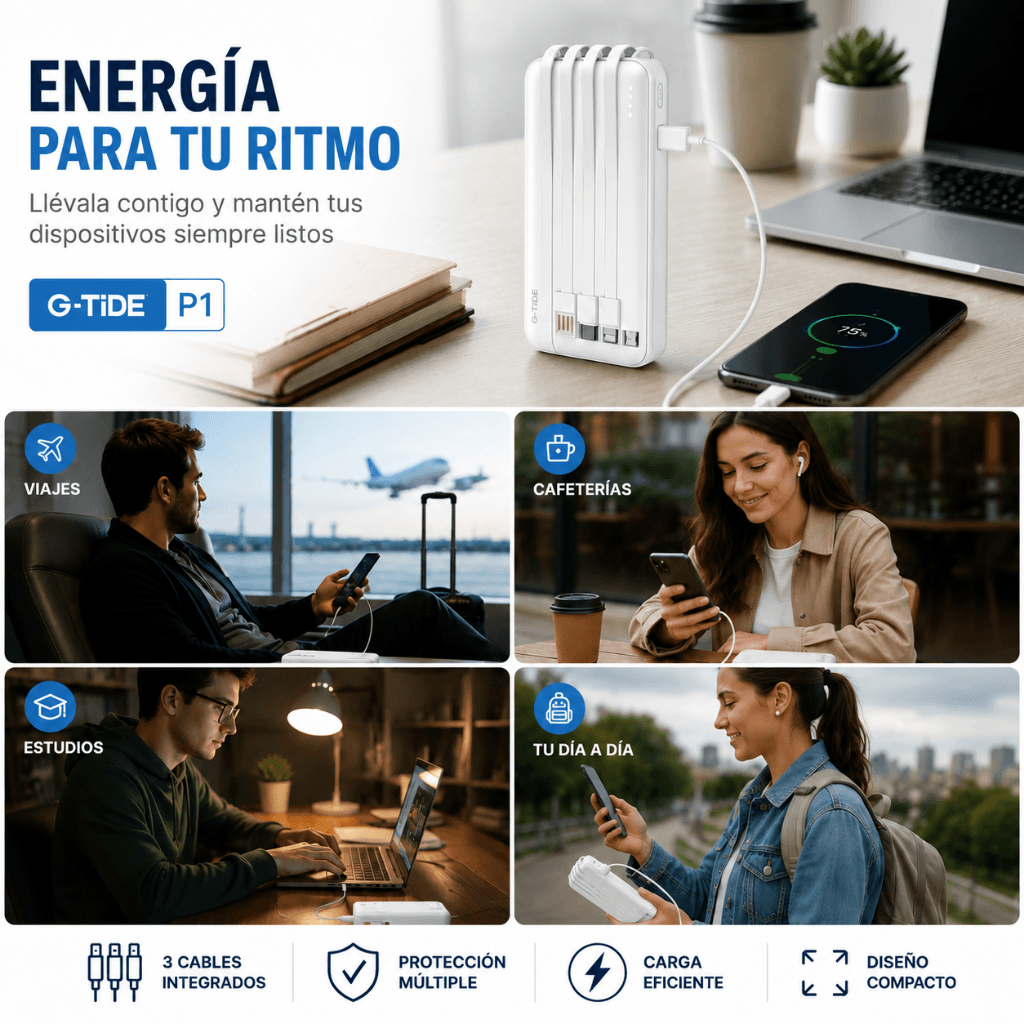BOCINA XIAOMI SOUND POCKET (ROSA) + SMARTWATCH FUTUREM DW01 (DORADA) Y POWERBANK G-TIDE P1 (BLANCA) — imagen 11