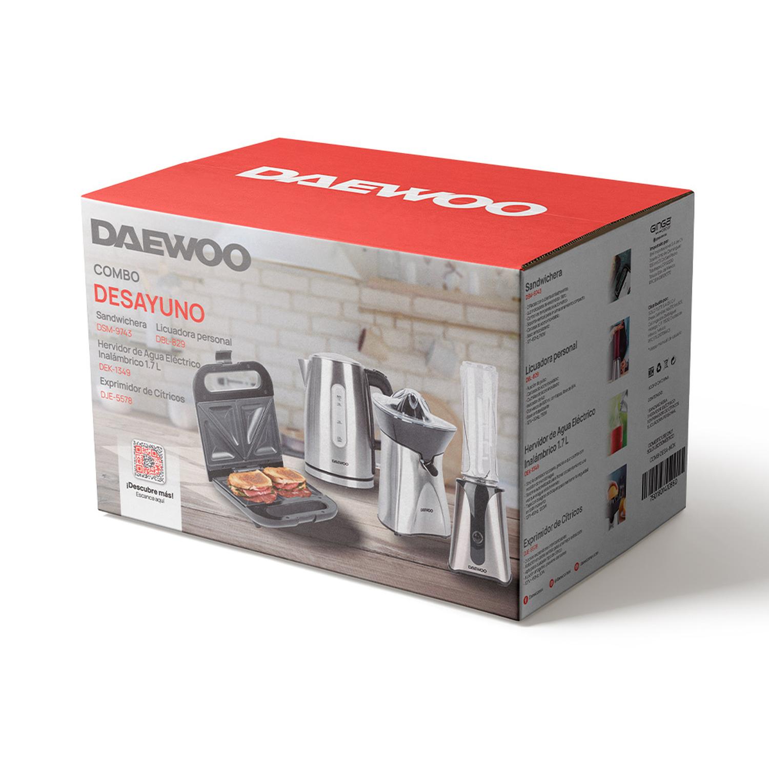 Combo Cafetera + Extractor Jugo + Parrilla Panini Daewoo — imagen 2