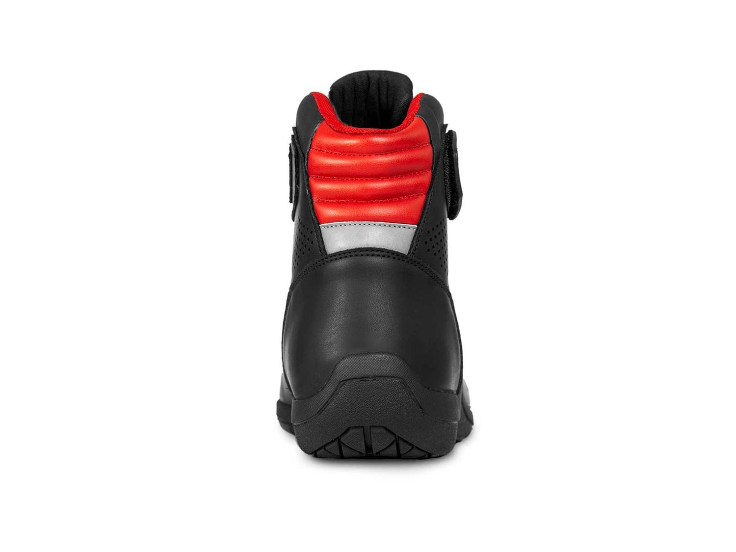 Bota mujer motociclista biker botin moto WKL 80017 Negro Roj — imagen 6