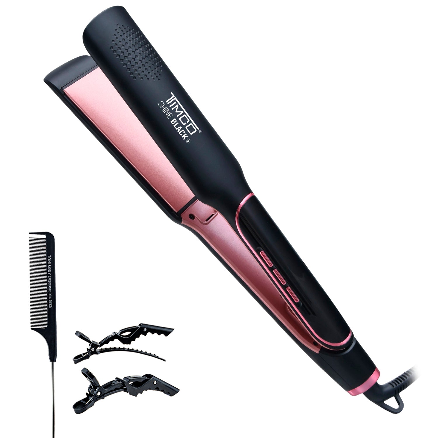 Plancha de Cabello TIMCO Placas de Ceramica Argan Iónica LED Antifrizz PYB1145 — imagen 2
