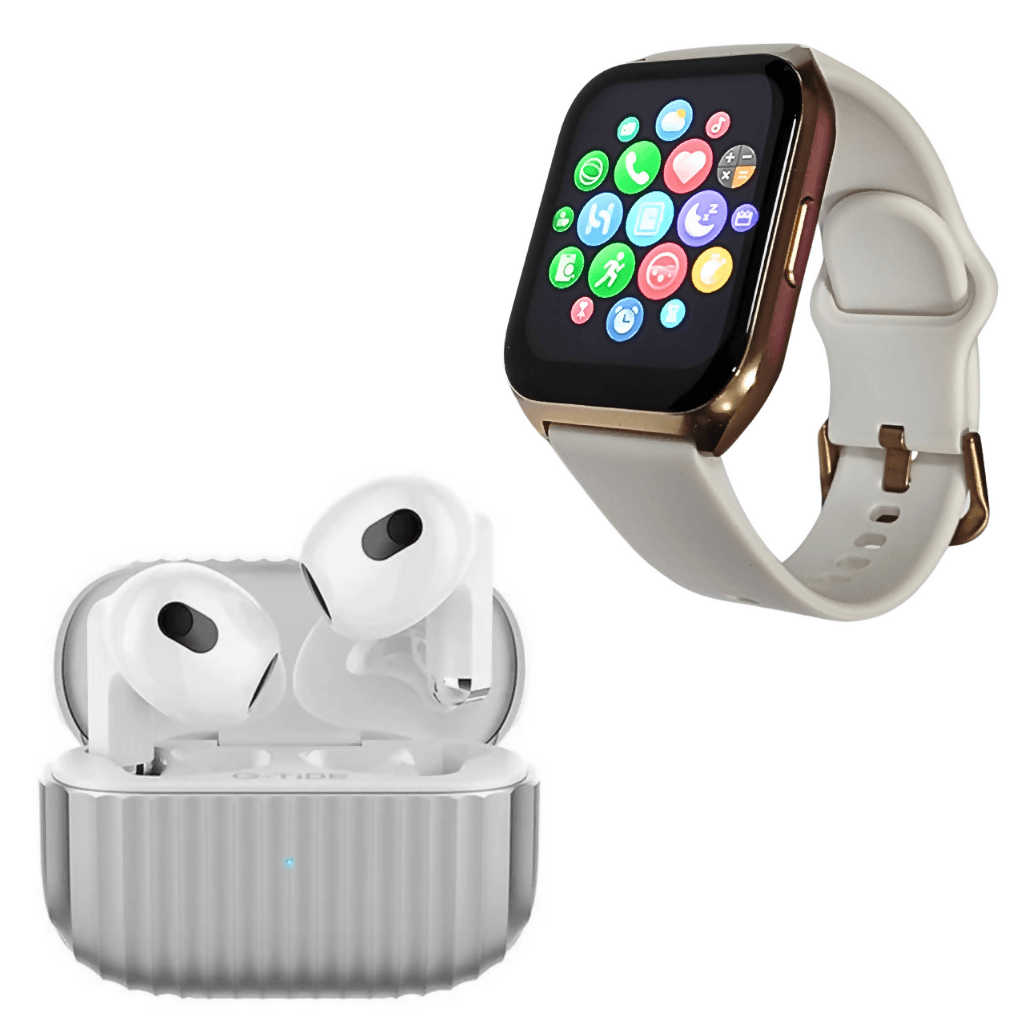 Filwans GTS Mini Smartwatch Dorado + Audífonos Bluetooth G-Tide H21 — imagen 2