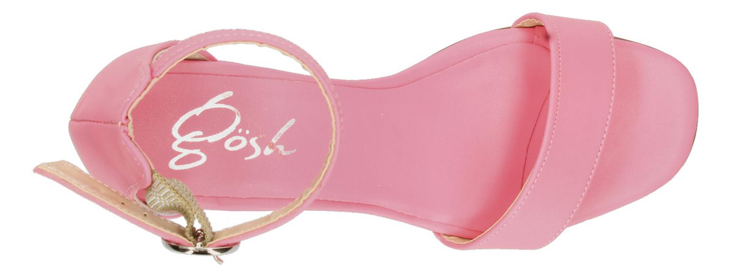 Sandalias Gosh Rosa Con Tacon Ajuste Hebilla Para Mujer — imagen 9