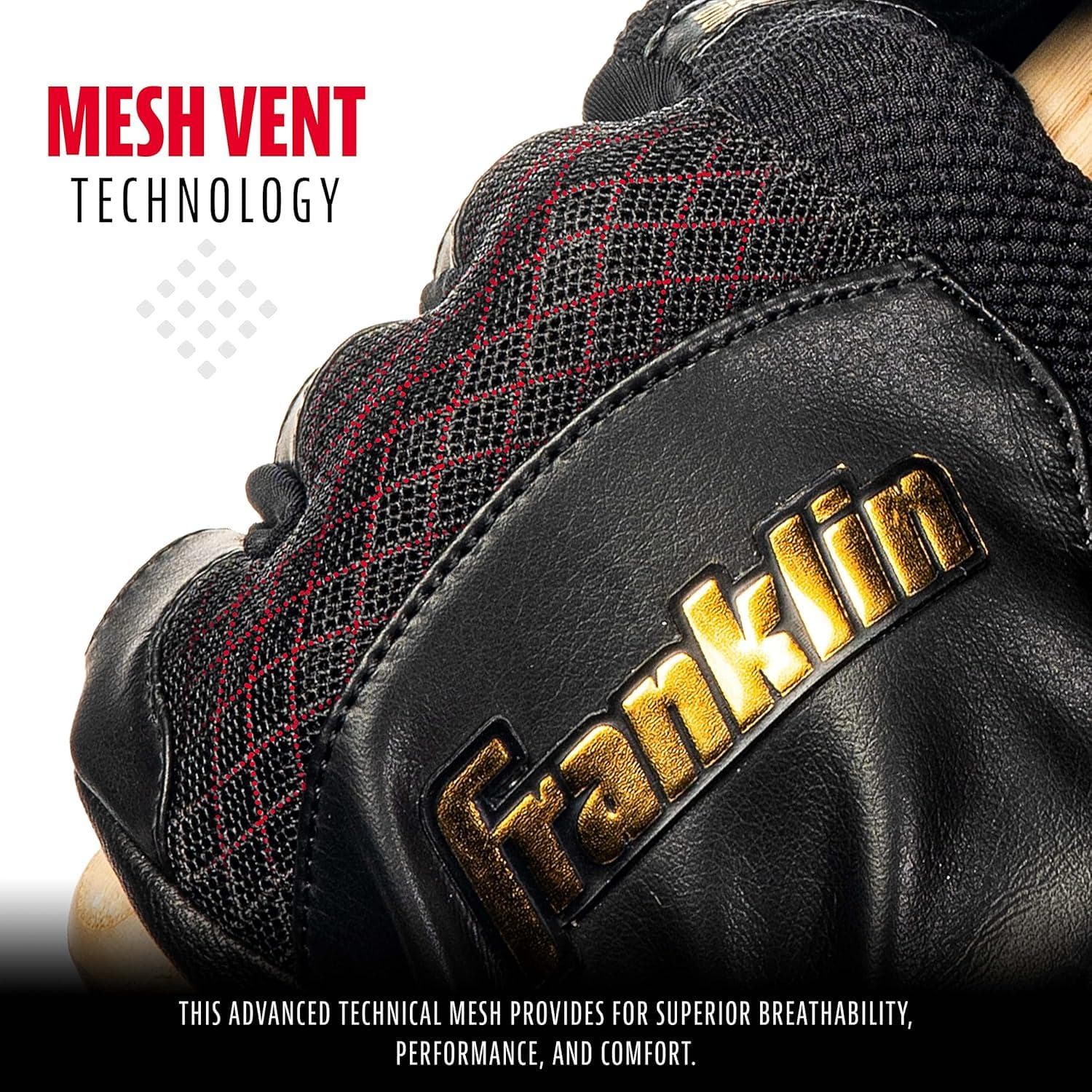 Guanteletas Beisbol Franklin Shok Sorb Talla M Negro Oro — image 4