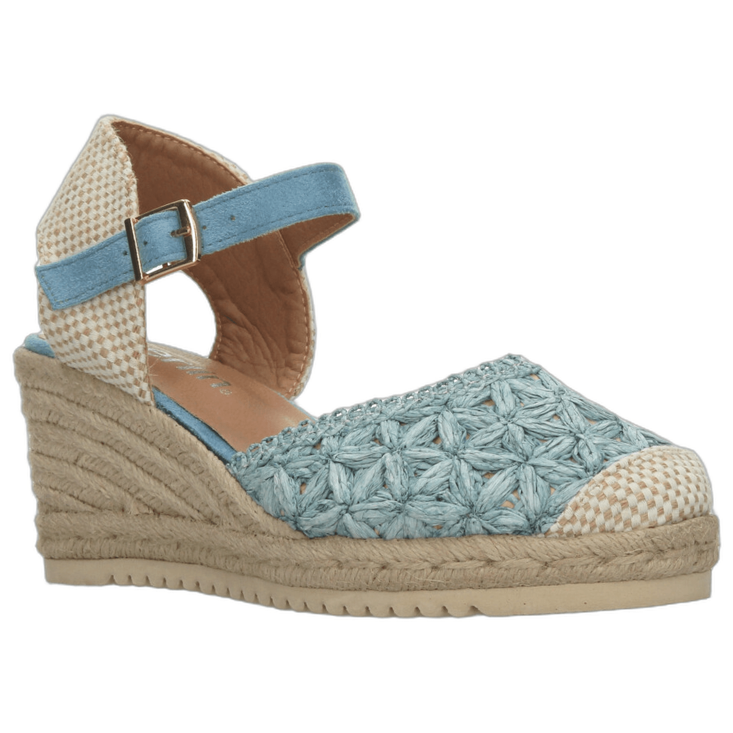 Alpargata Dama Berlin Azul Casual Floreado Comodo Mujer — imagen 3