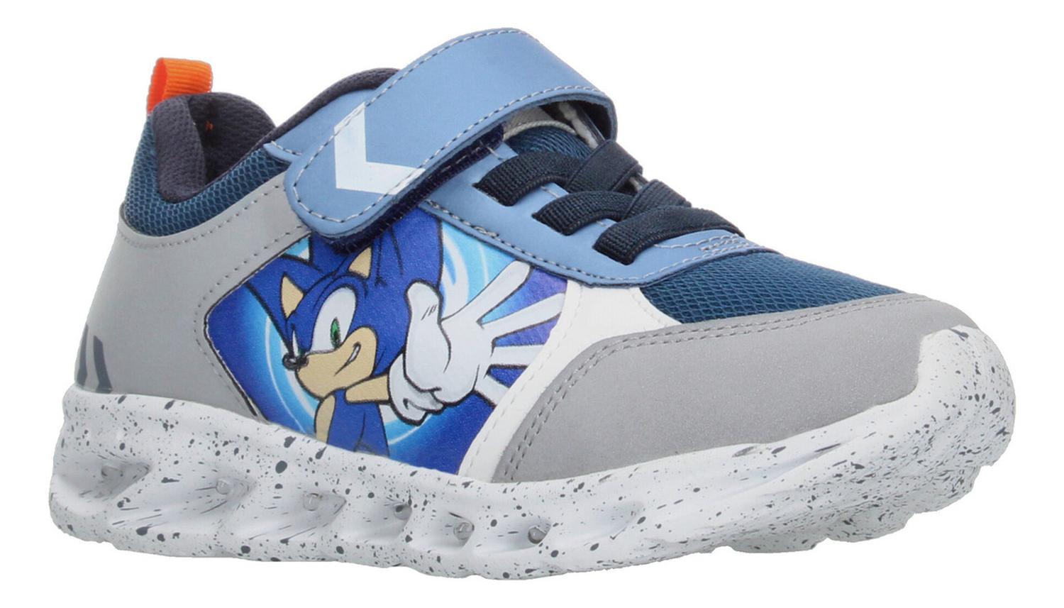 Tenis Sonic Niño Cinta Adhesiva Luz Azul Infantil T18-22 — imagen 2