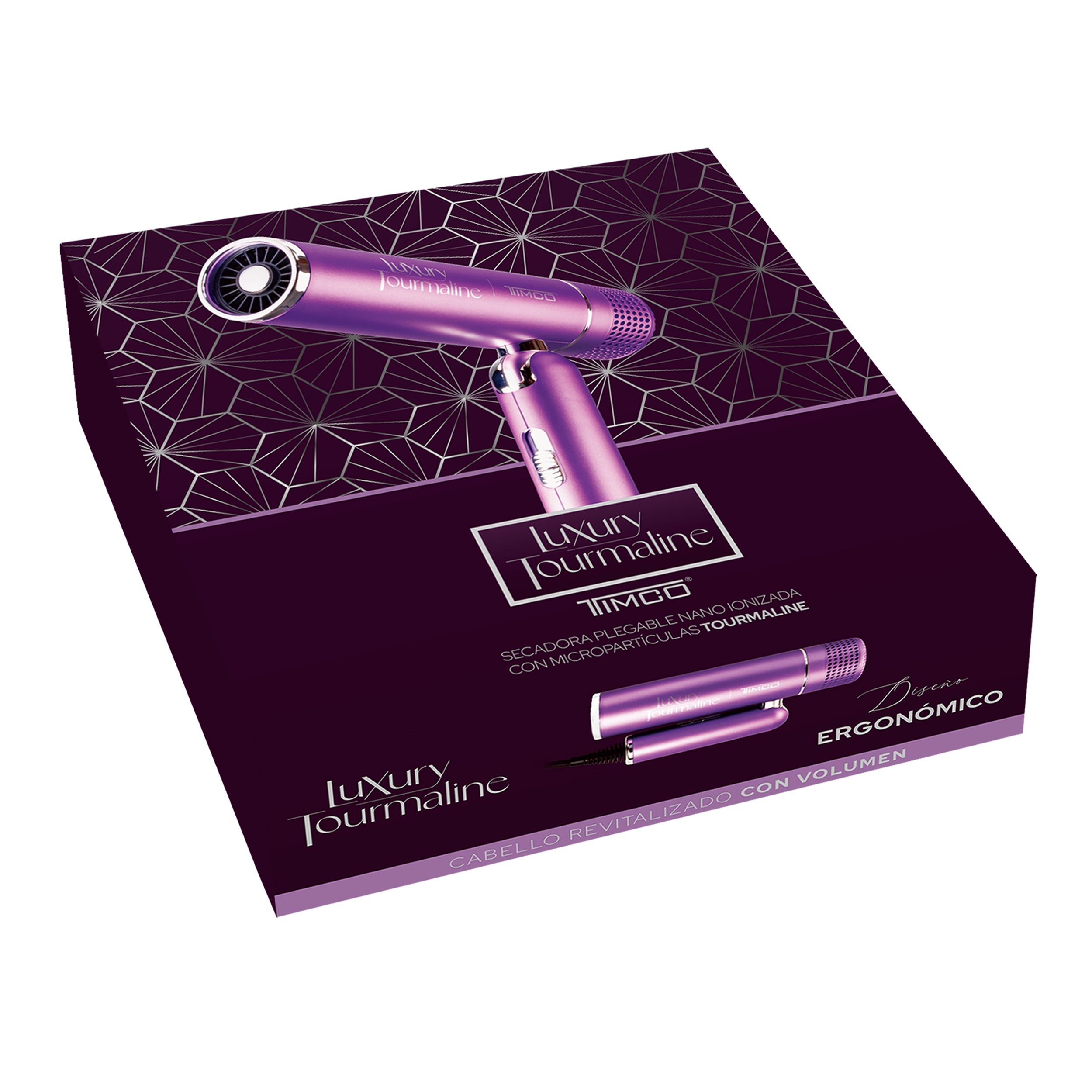 Secadora de Cabello Plegable con Difusor y Boquilla Luxury Tourmaline Timco SM3600 — imagen 7