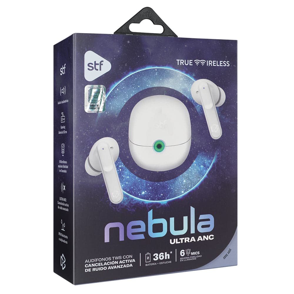 Audifonos Inalámbricos Tws Nebula STF 36hrs Uso Ultra ANC 6 Micrófonos Protección IPX4 — imagen 14