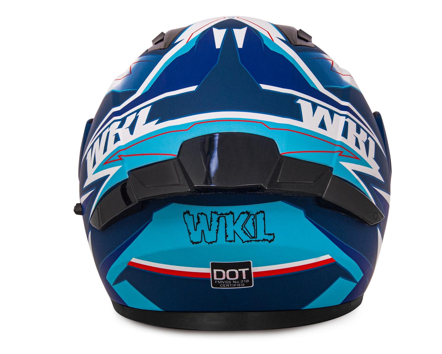 Casco WKL Motocicleta Dot Abatible CH-103 TURBO-AZUL — imagen 5