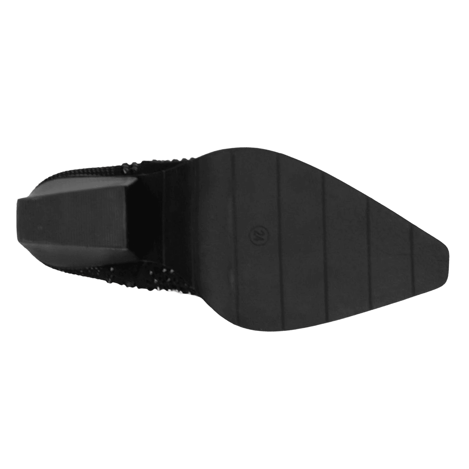 Bota Efe Dama Casual Vaquera Brillo Larga Tacón Negro Mujer — imagen 9