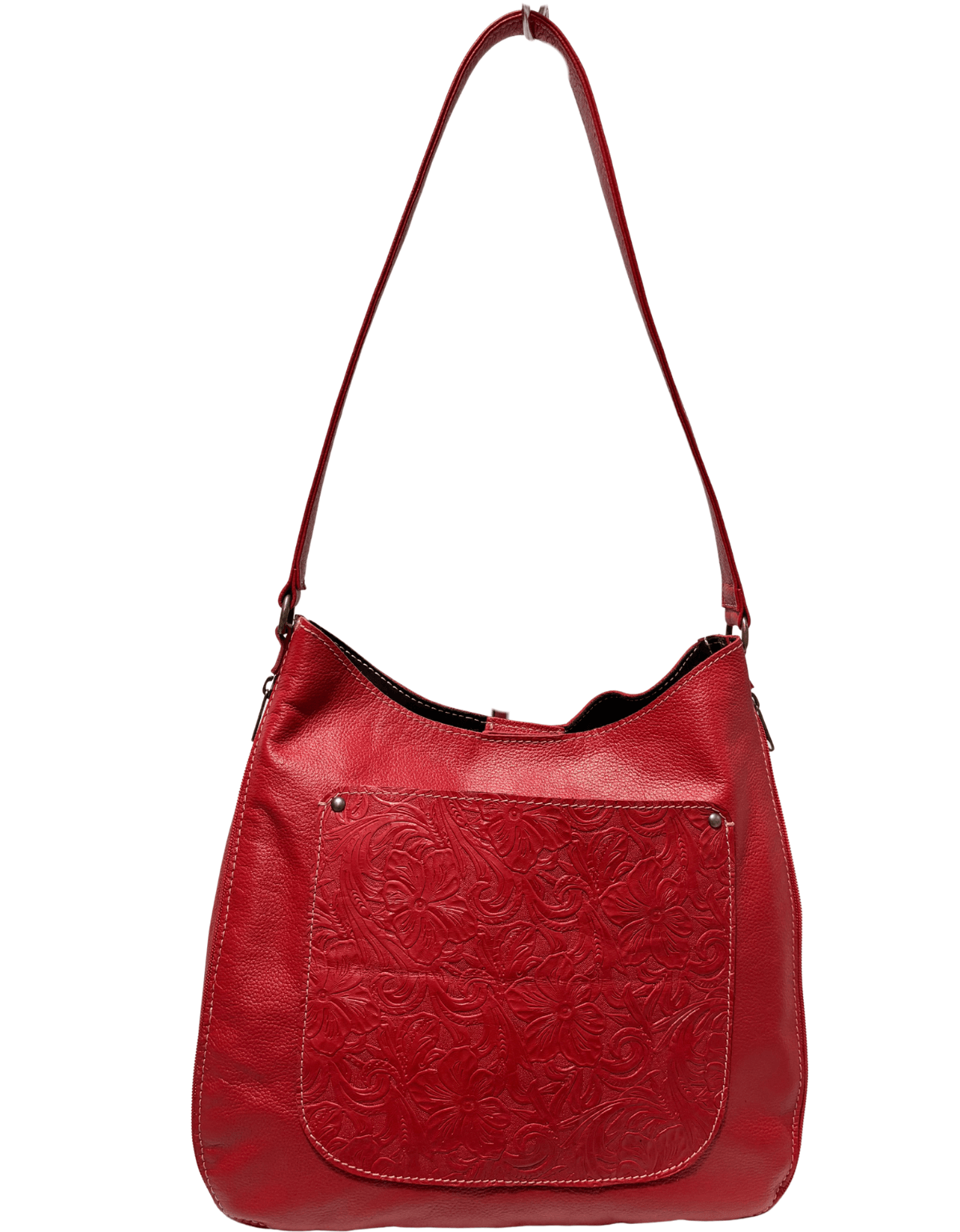 Bolsa De Hombro Negra Con Textura Tipo Exotico Cassandra — imagen 13