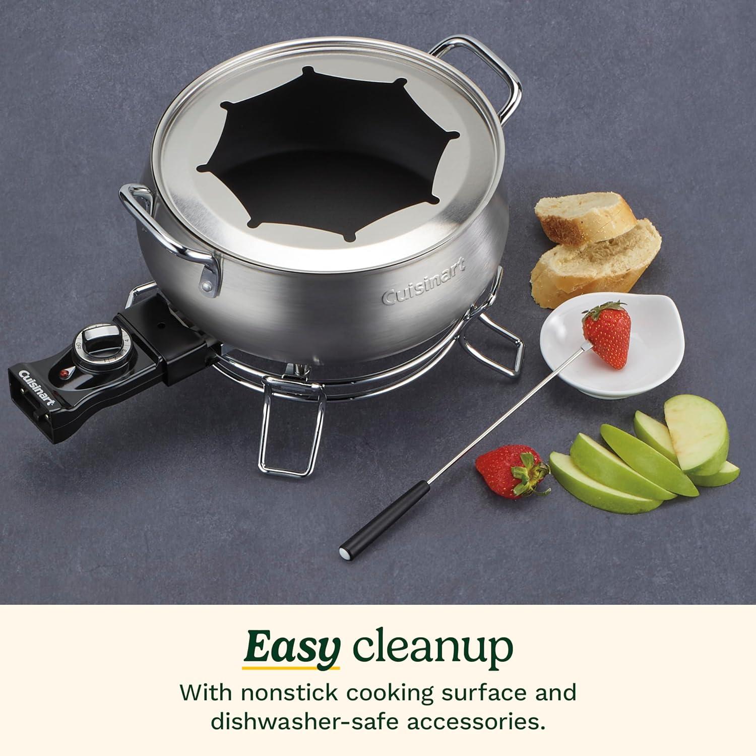 FONDUE ELECTRICO CUISINART CFO-3SS 2.8L 8 TEMP QUESO CHOCOLA — imagen 5