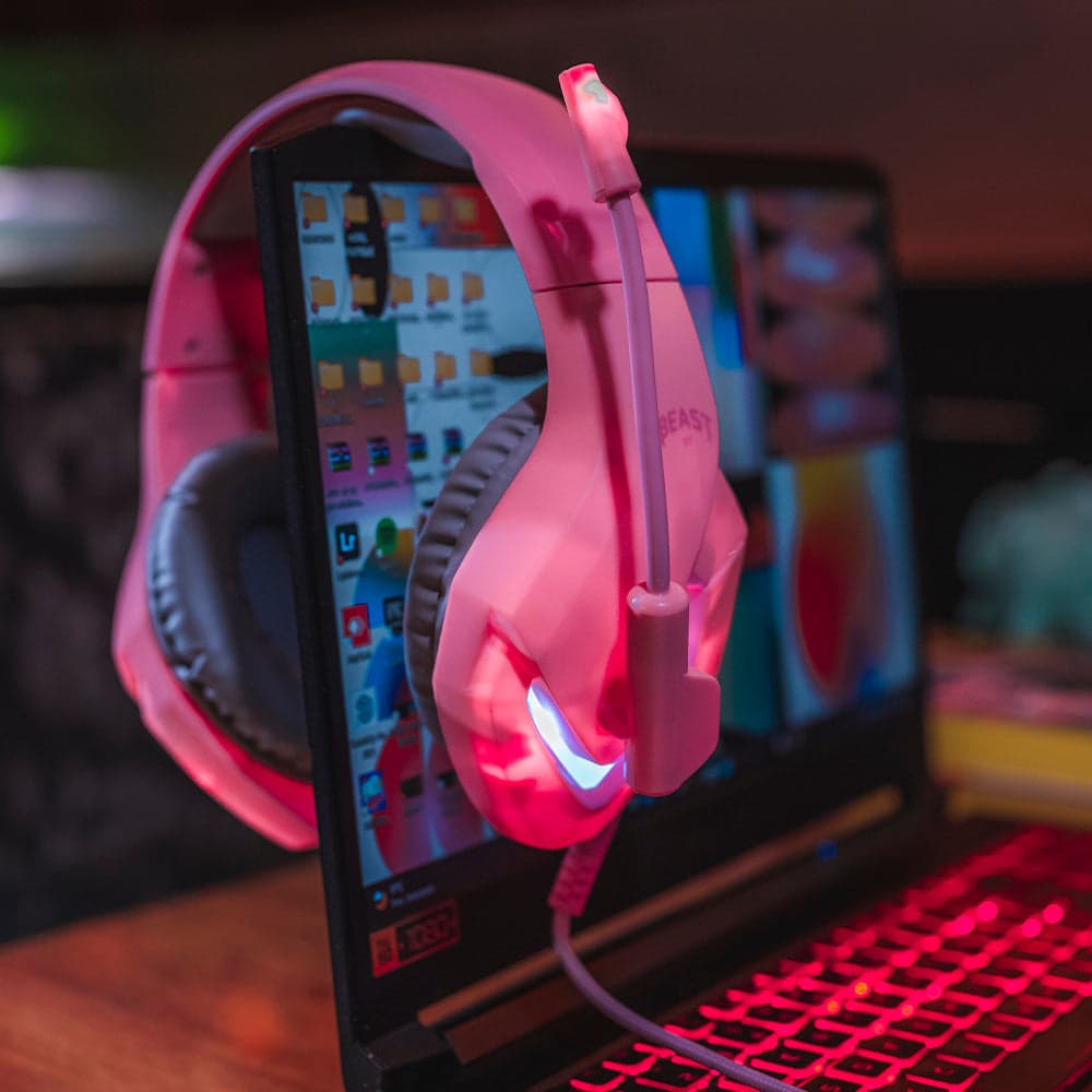 Audífonos alámbricos Gamer On-ear STF Beast Muspell Tournament: Hi-Fi, 3.5 mm, Rosa — image 12