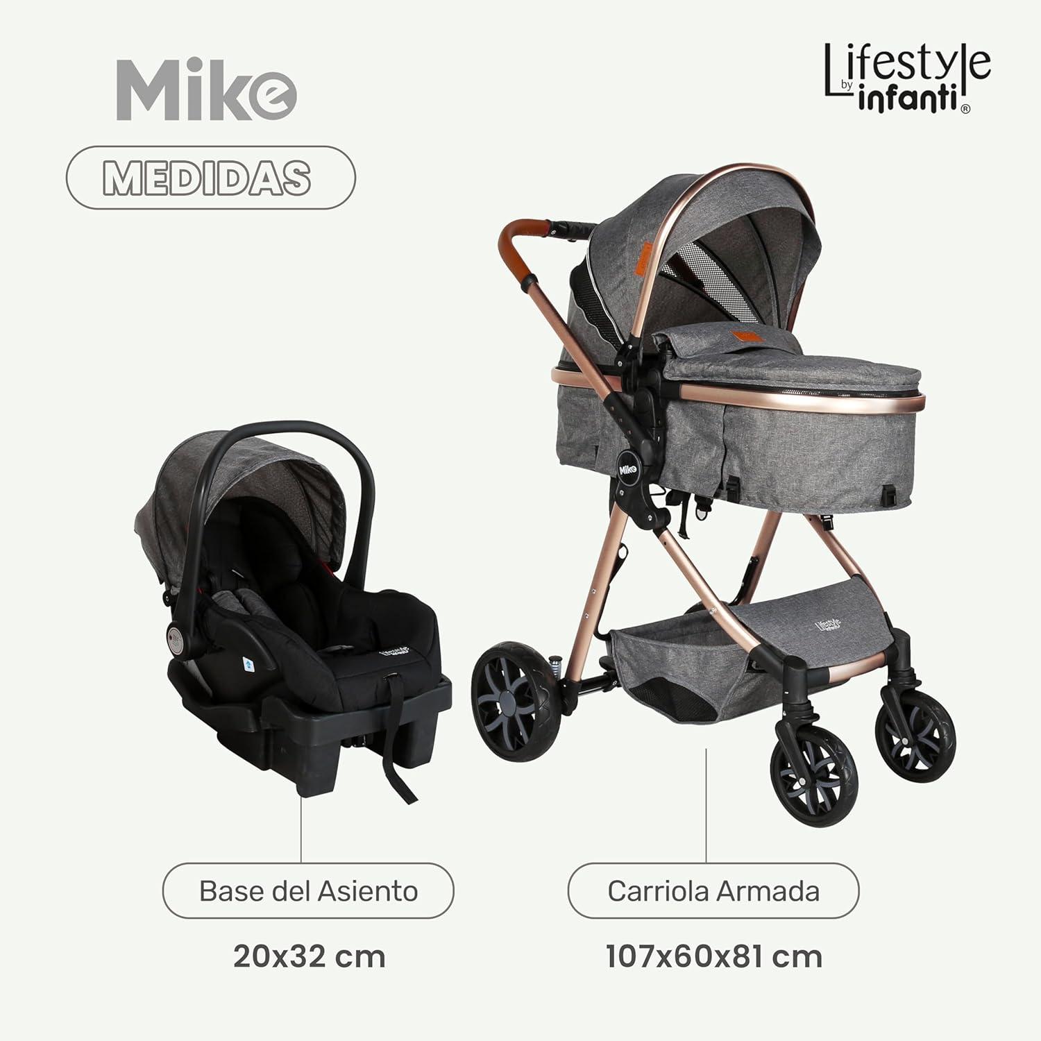 Carriola Multiusos Portabebé Mike Gris Infanti Reclinable — imagen 6