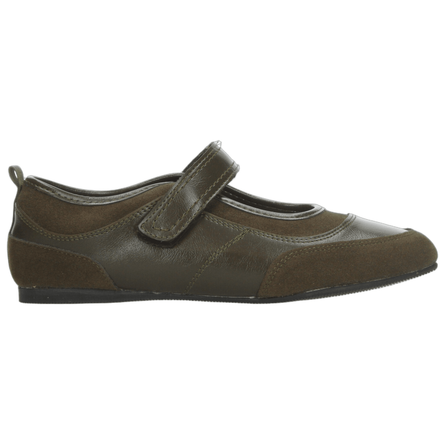 Flats Paulina Dama Casual Mary Jane Verde Oliva Mujer — imagen 1