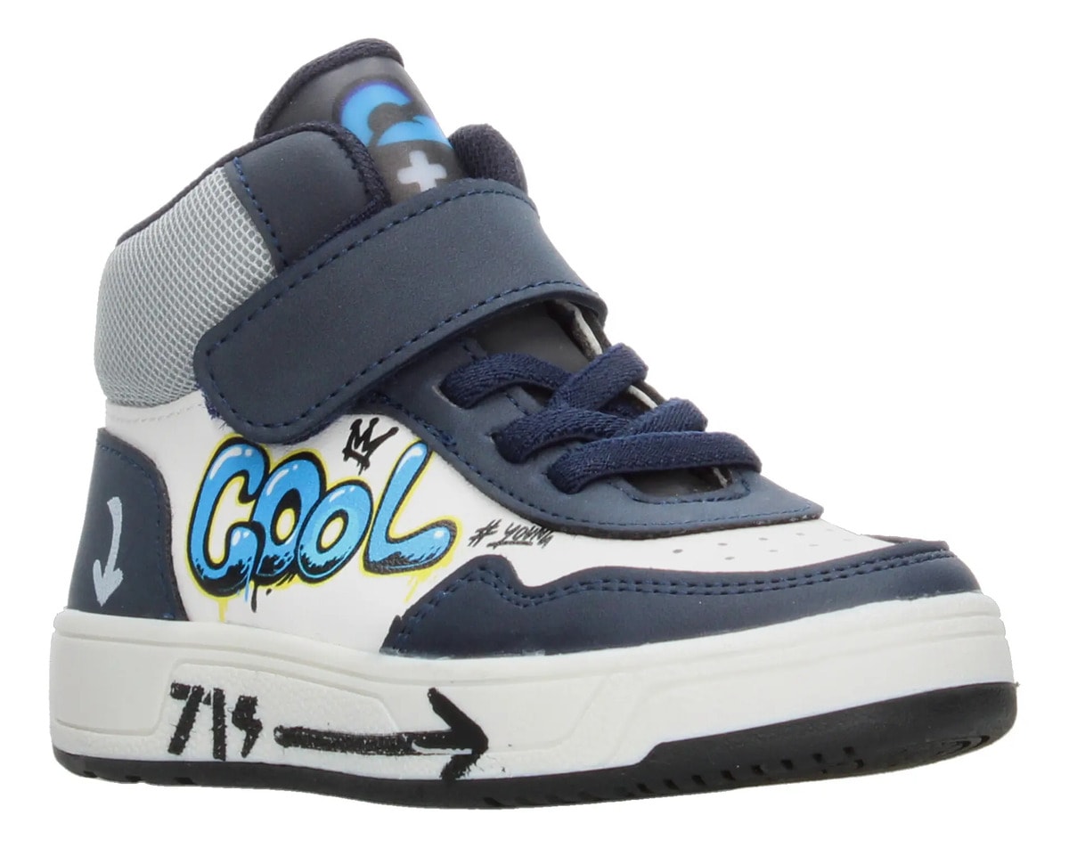 Tenis Vavito Grafiti Niño Casual Mid Cut Tipo Botín Cintas Ajustables Azul Marino Infantil T15-17 — imagen 11