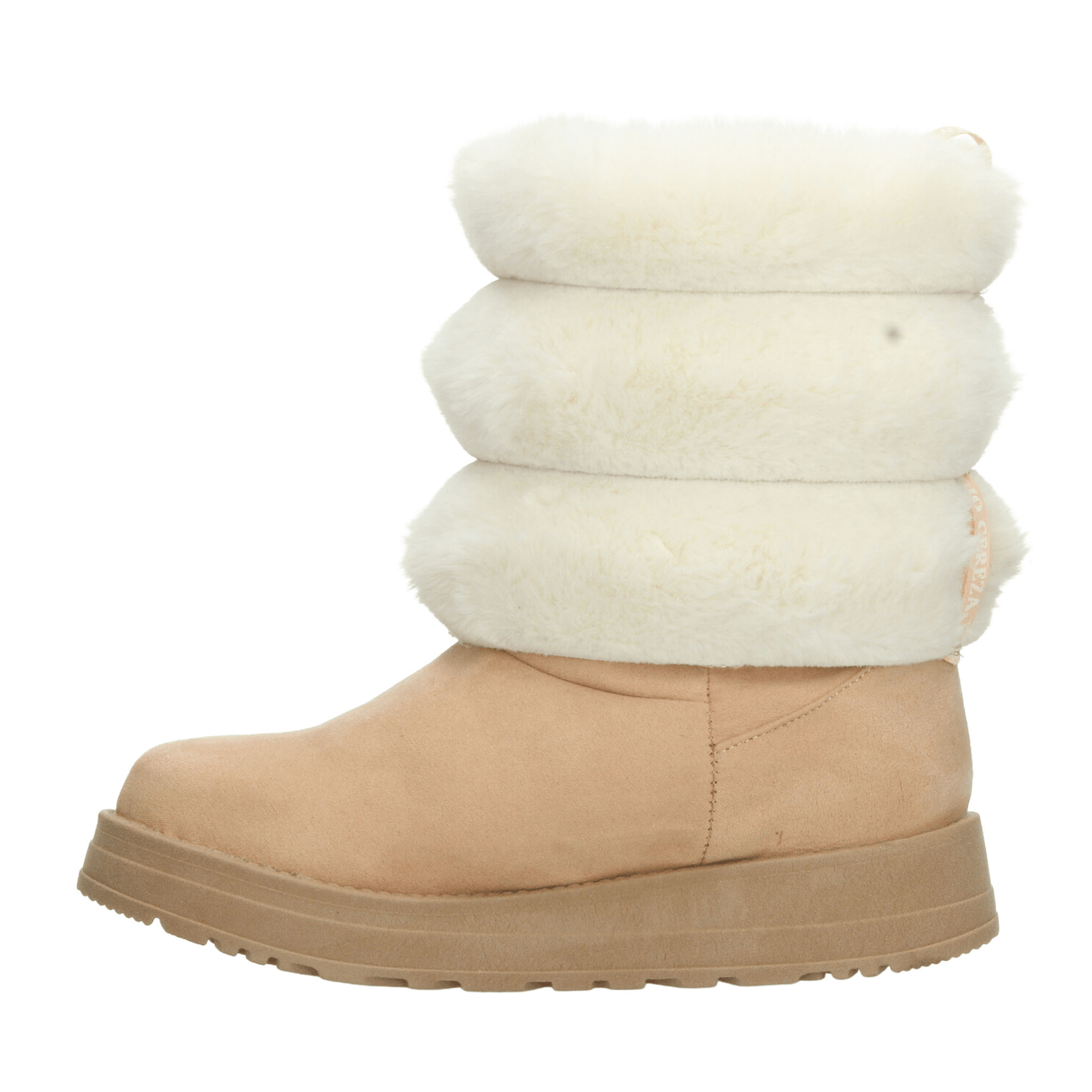 Bota Dama Rojo Cereza Beige Invierno Casual Peluche Mujer — imagen 6