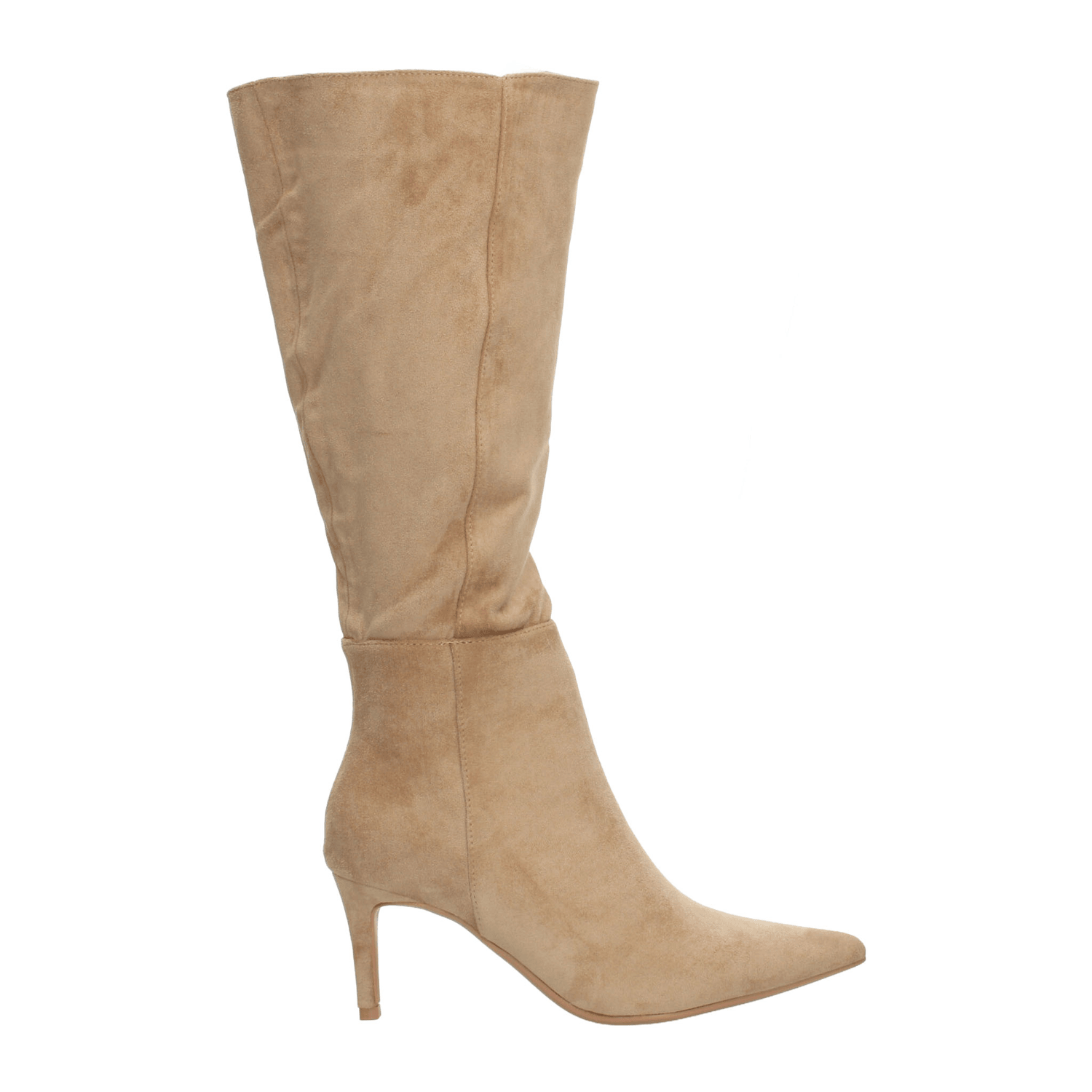 Bota Perugia Dama Beige Casual Larga Slouchy Tacón Mujer — imagen 2