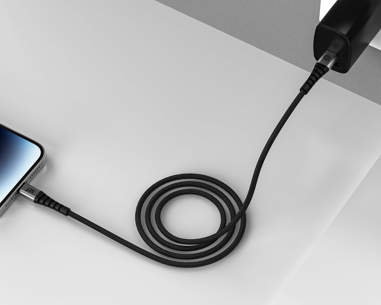 Cable Tipo C a Tipo C 30W Carga Rápida PD 1.8m Textil/Aluminio — imagen 8