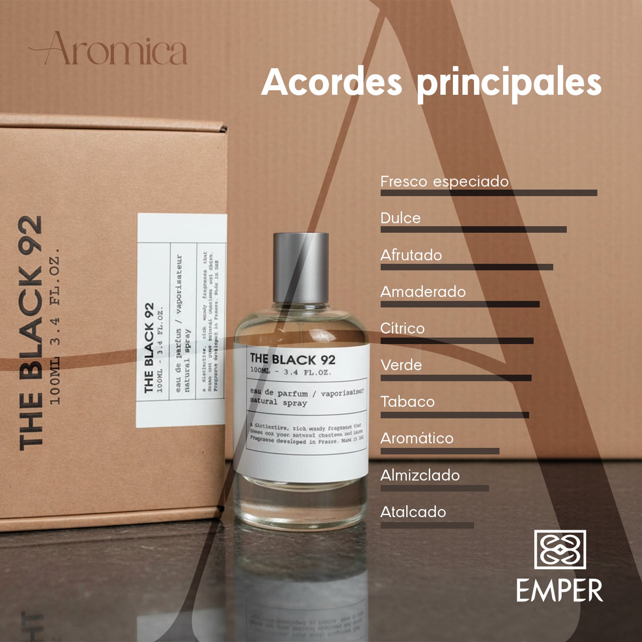 Perfume Árabe Emper The Black 92 Unisex EDP 100 ml — imagen 4