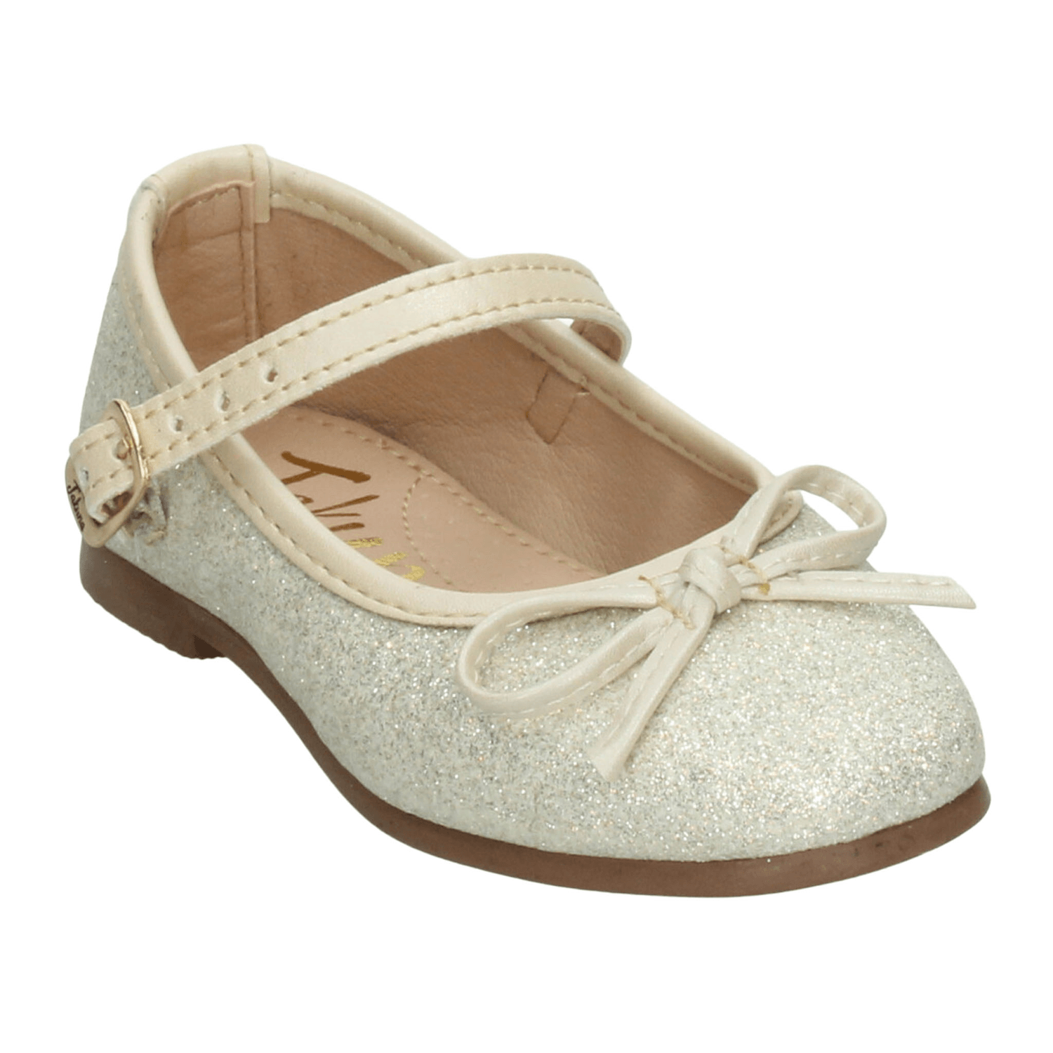 Flat Jakuna Niña Casual Mary Jane Dorado Infantil T18-22 — imagen 4