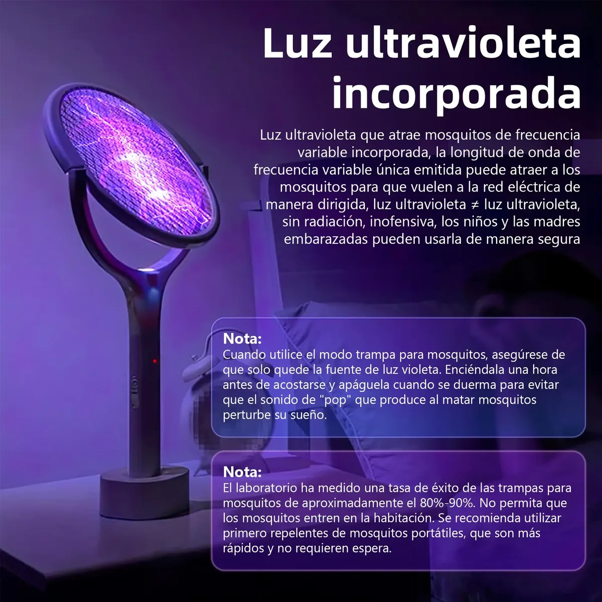 Raqueta Mata Mosquitos Electrico Recargable Moscas Mosquitos — imagen 5