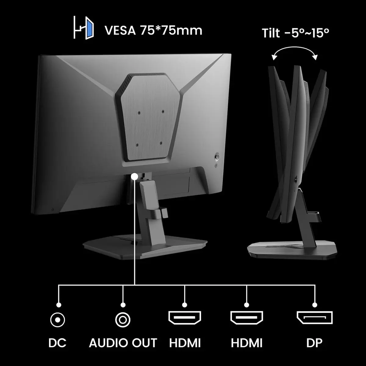 Sansui ES-G24F4M Monitor Negro 24'' Gaming 160 Hz — imagen 6