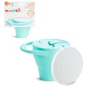 Contenedor Alimentos Munchkin Silicona Con Tapa Plegable Con Asa Para Colgar Bebé Menta 6m+