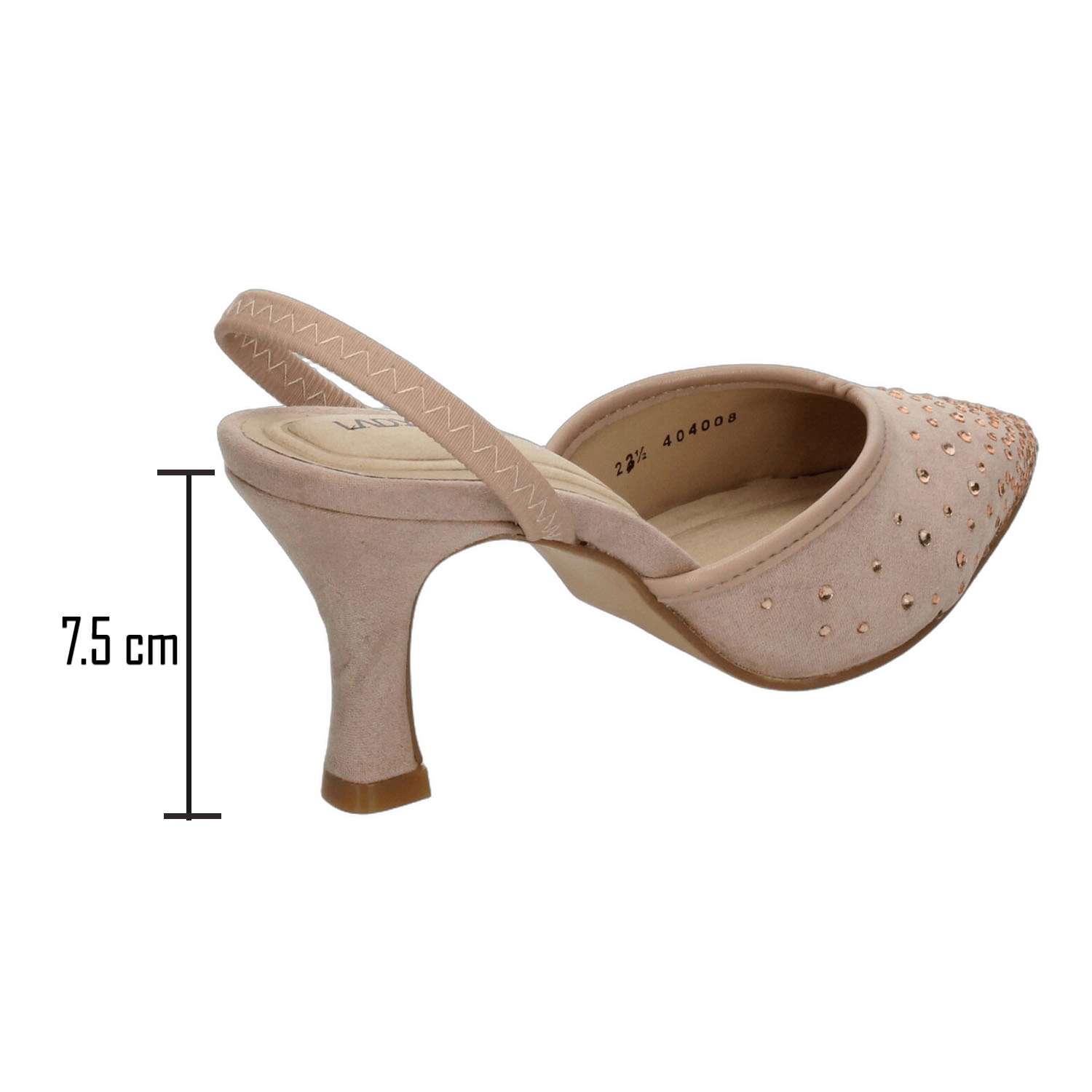 Zapatillas Paulina Dama Casual Tacón Slingback Nude Mujer — imagen 3