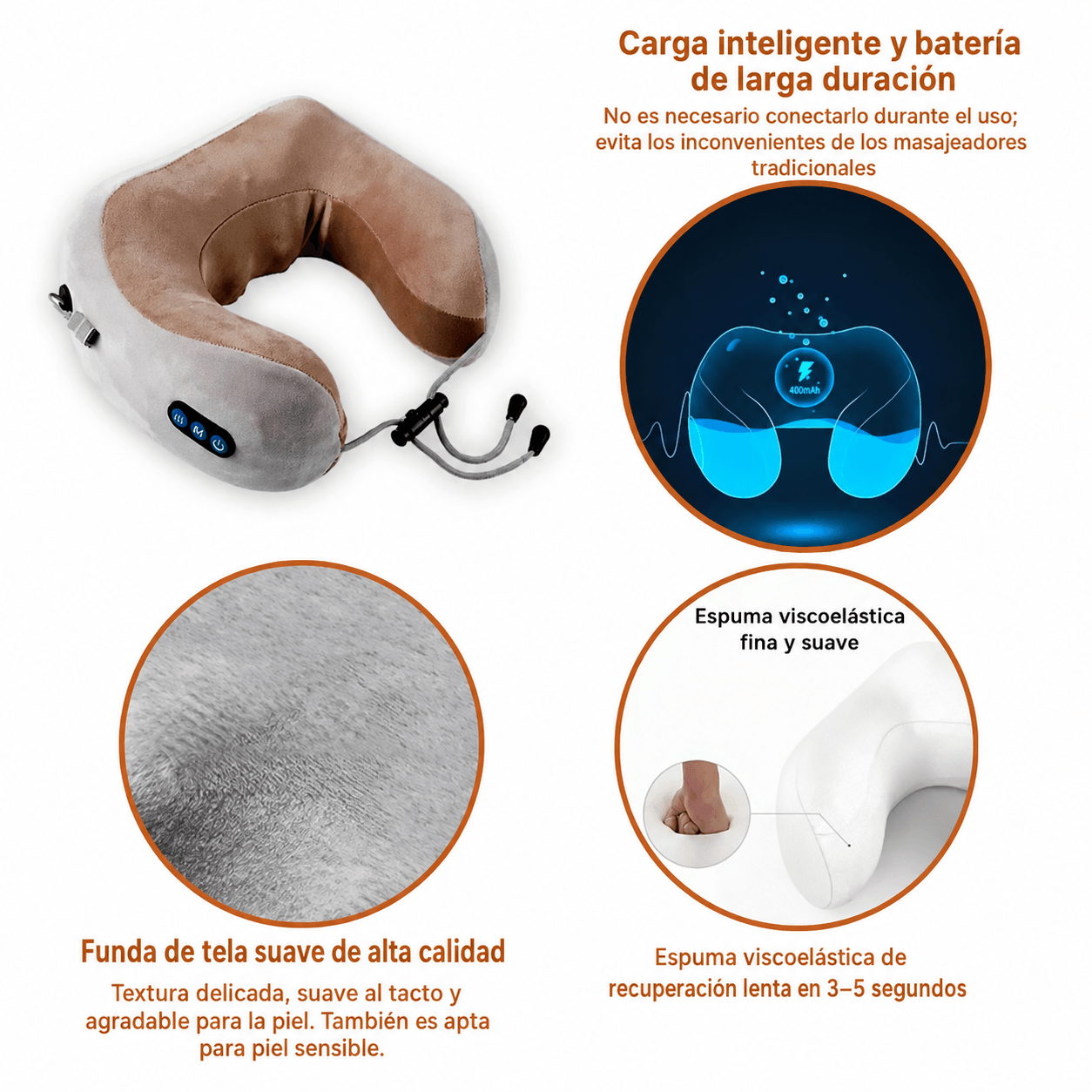 Almohada Ergonómica de Cuello con Masajeador Eléctrico — imagen 5