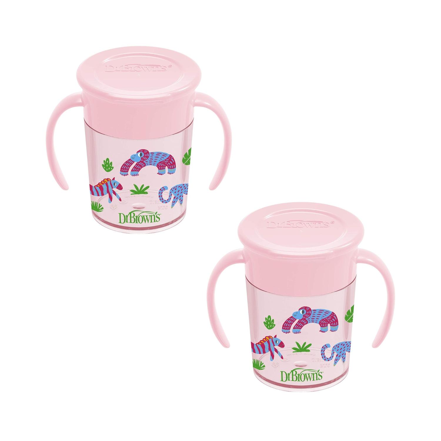 Pack 2 Vasos entrenador 7oz 360 Rosa Dr Browns Bebe 6m+ — imagen 1