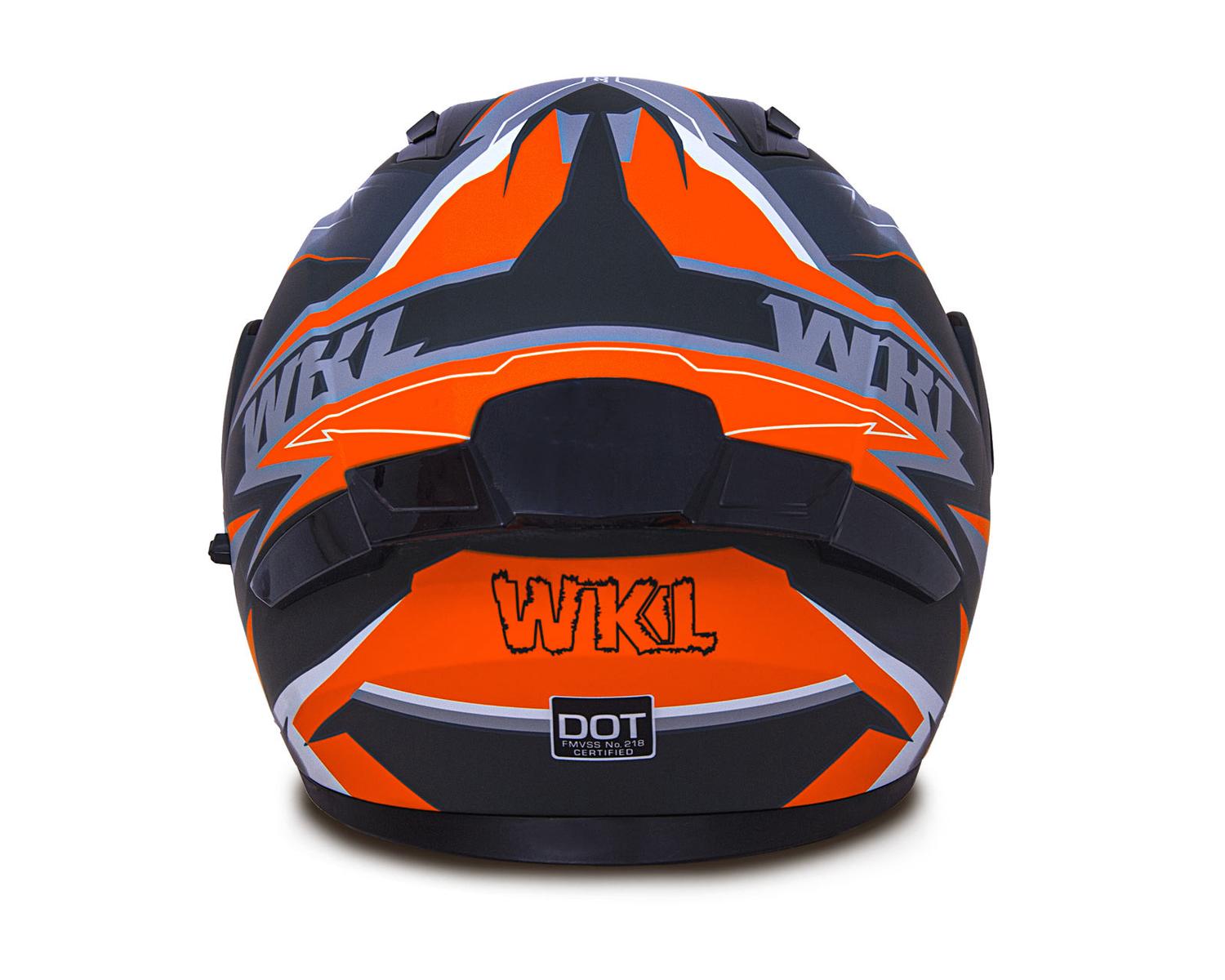 Casco WKL Motocicleta Dot Abatible CH-103 TURBO-NARANJA — imagen 5