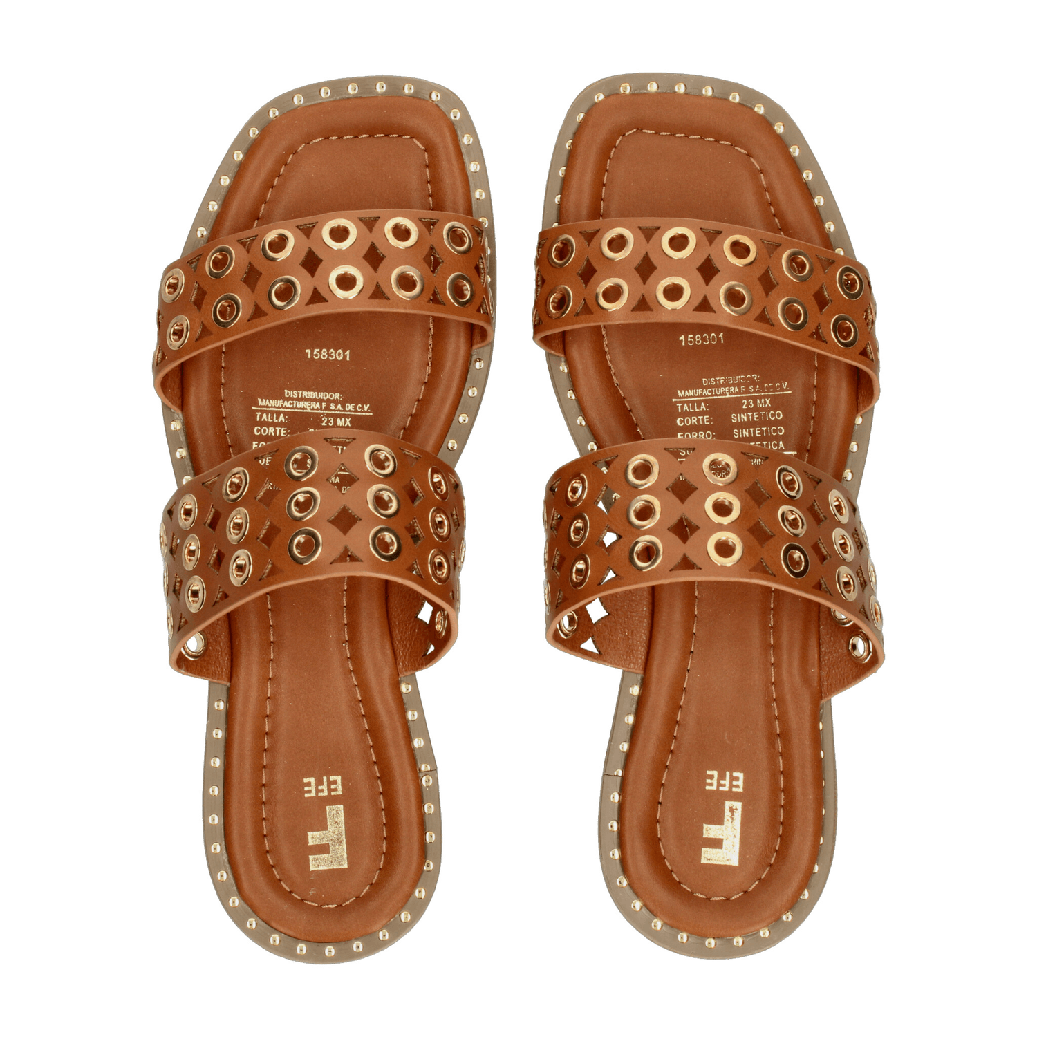 Sandalias Efe Dama De Piso Slideon Casual Café Mujer — imagen 10