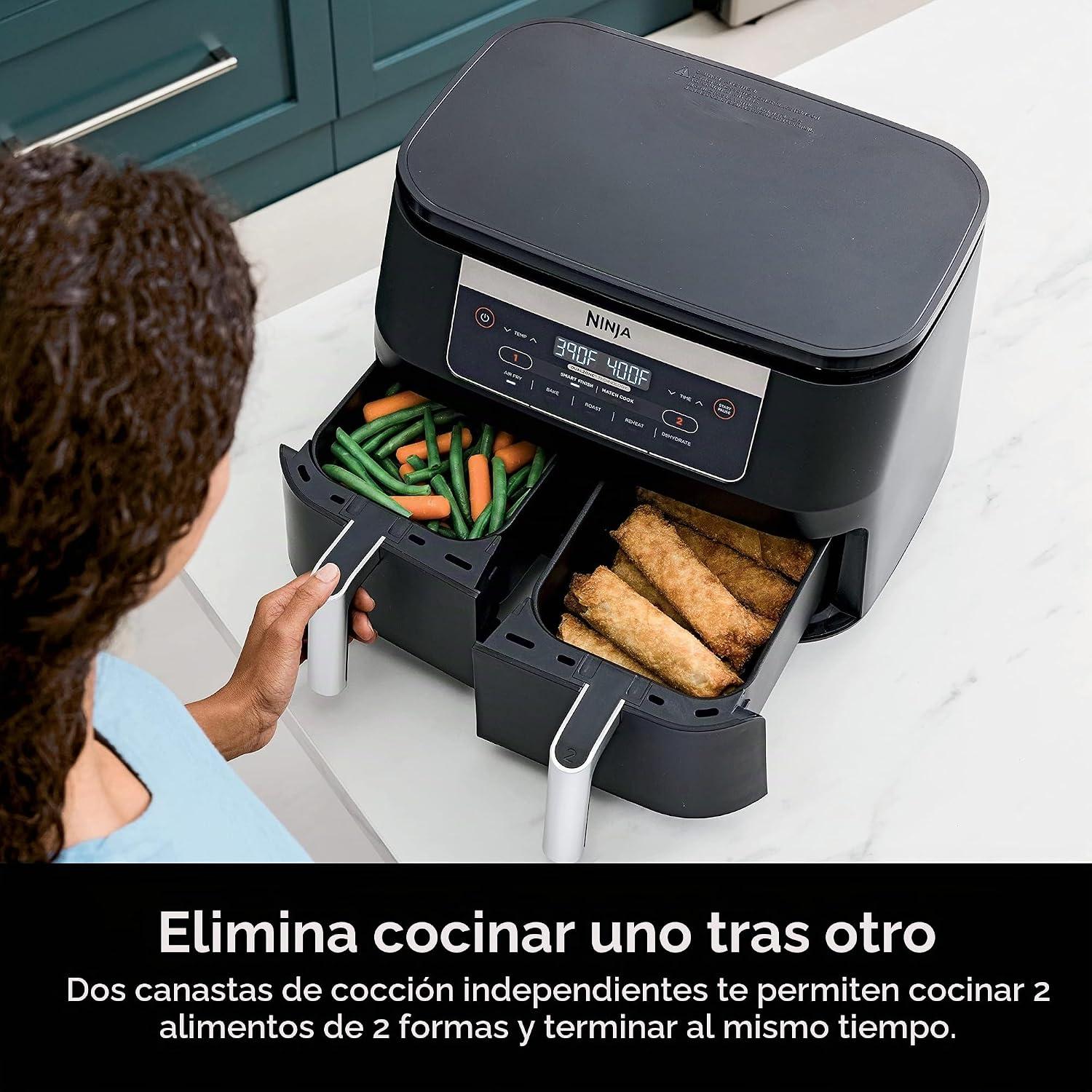 Freidora de Aire Doble Zona Ninja DZ090 Foodi 5 en 1 5.6 L Negra — imagen 3