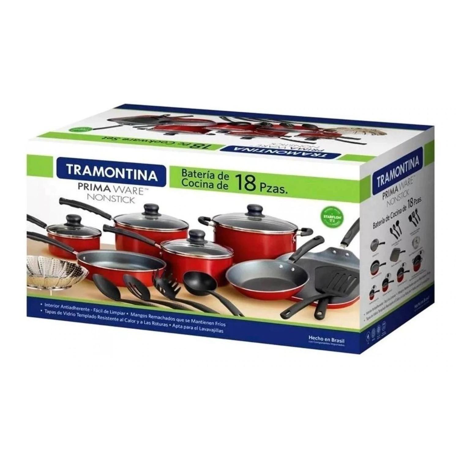 Batería De Cocina Primaware Rojo 18 Piezas Tramontina — imagen 2