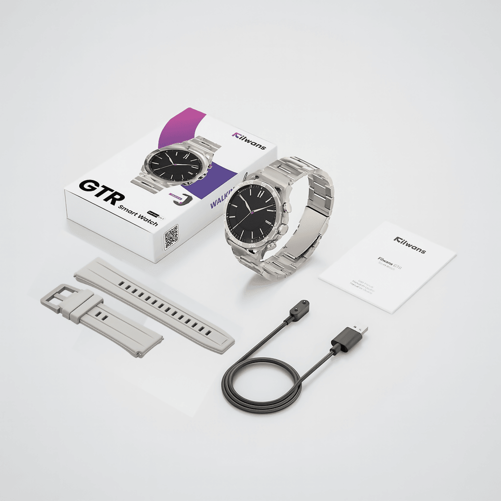 Smartwatch Filwans GTR Plata + Audífonos G-Tide L22 Negro — imagen 7