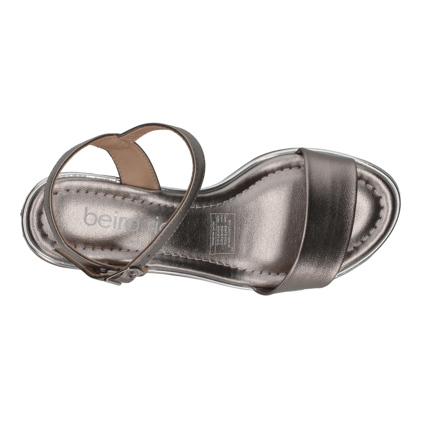 Sandalias Beira Rio Dama Fiesta Plateada Mujer — imagen 9