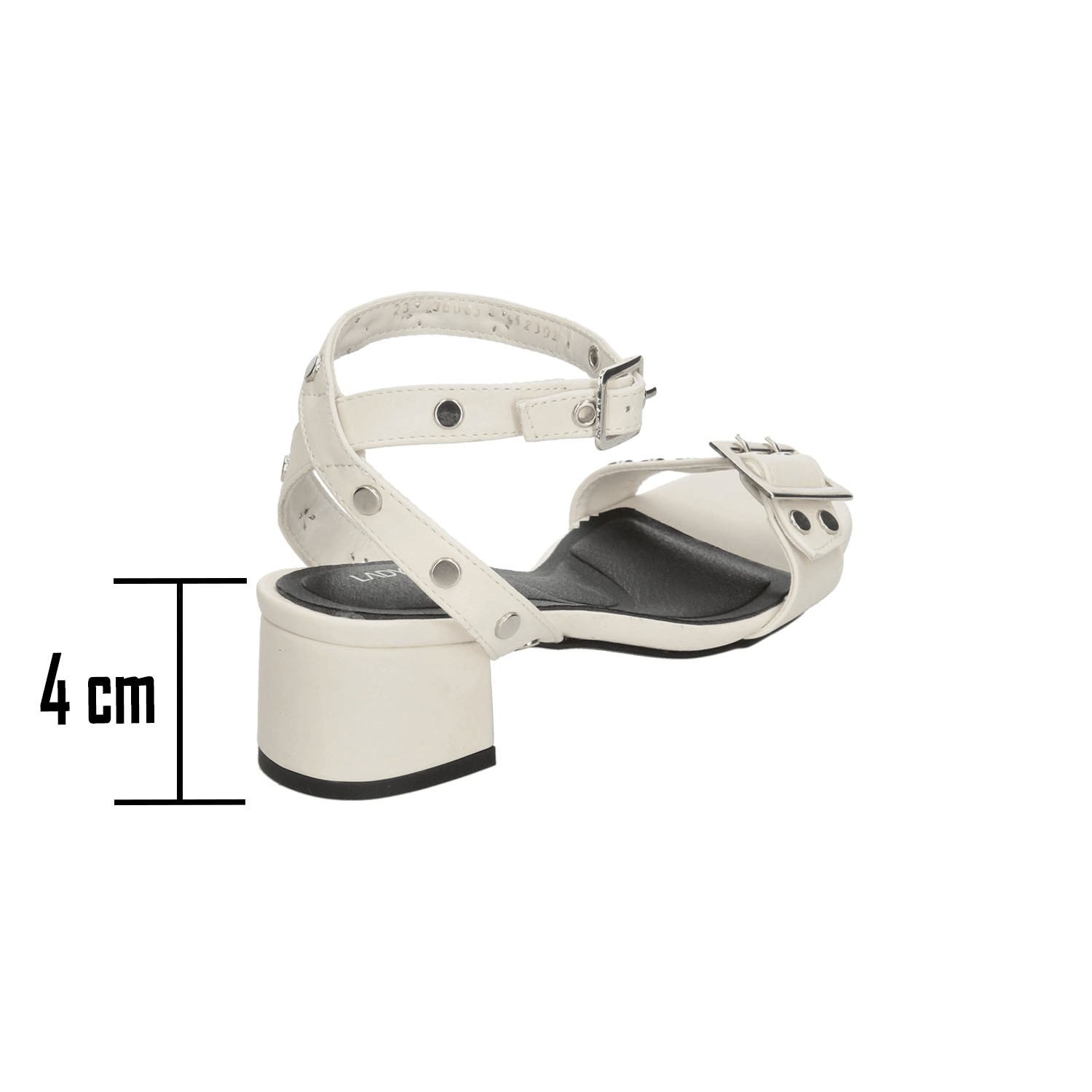 Sandalias Paulina Dama Hebilla Tacón 4cm Casual Latte Mujer — imagen 3