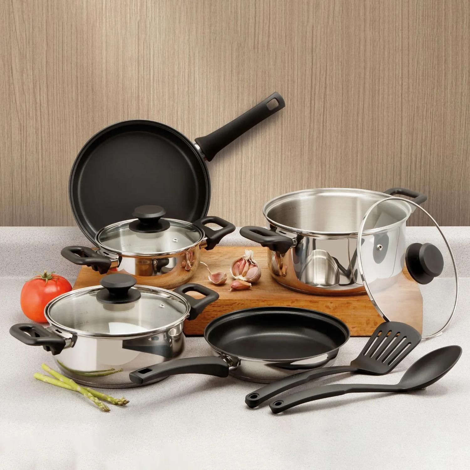 BATERIA COCINA TRAMONTINA 32300348 10 PZS ACERO INOX — imagen 2