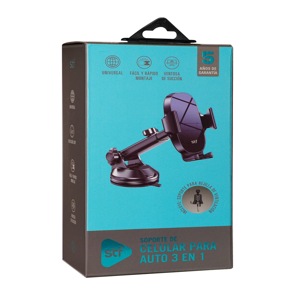 Soporte Celular Auto 3 en 1: Tablero, Parabrisas, Ventilación 360° Automático — imagen 14