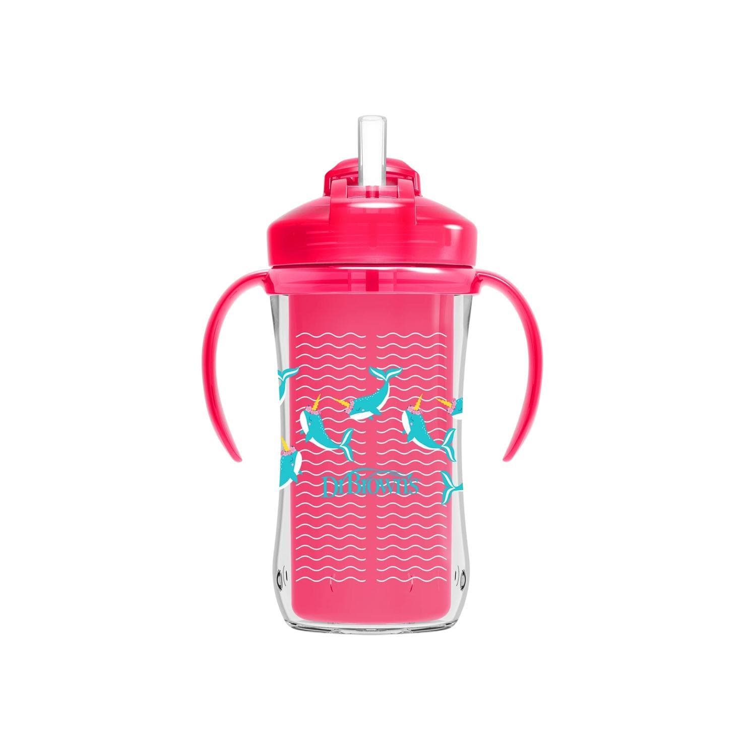 Pack 2 Vaso entrenador Dr Brown's 10oz Térmico popote rosa — image 2