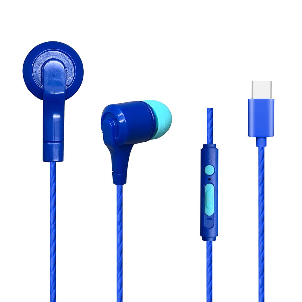 Audífonos alámbricos In-Ear STF VIVA: Tipo C, 10mm Azul — imagen 3
