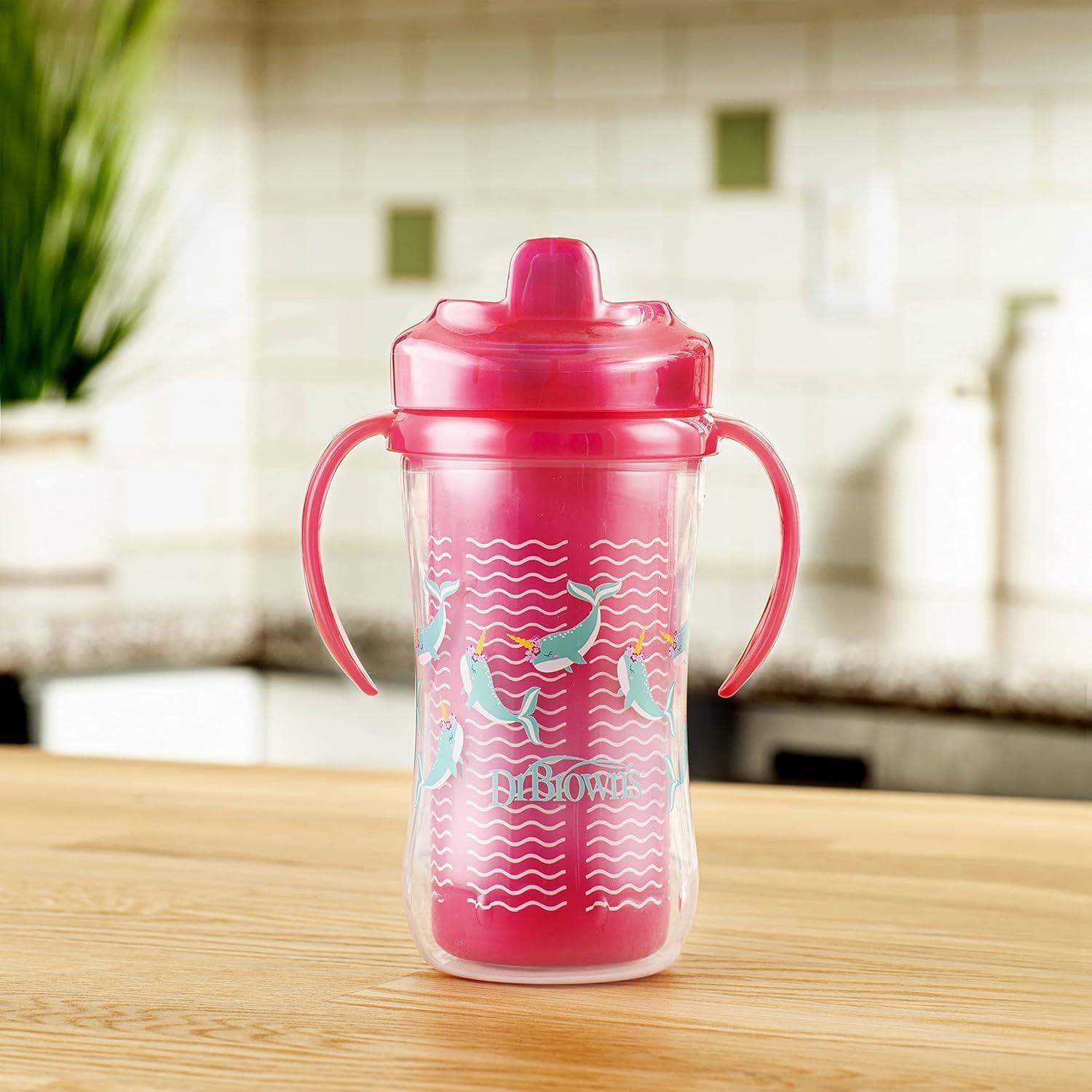 Pack 2 Vaso entrenador Dr Brown's 10oz Térmico popote rosa — image 7