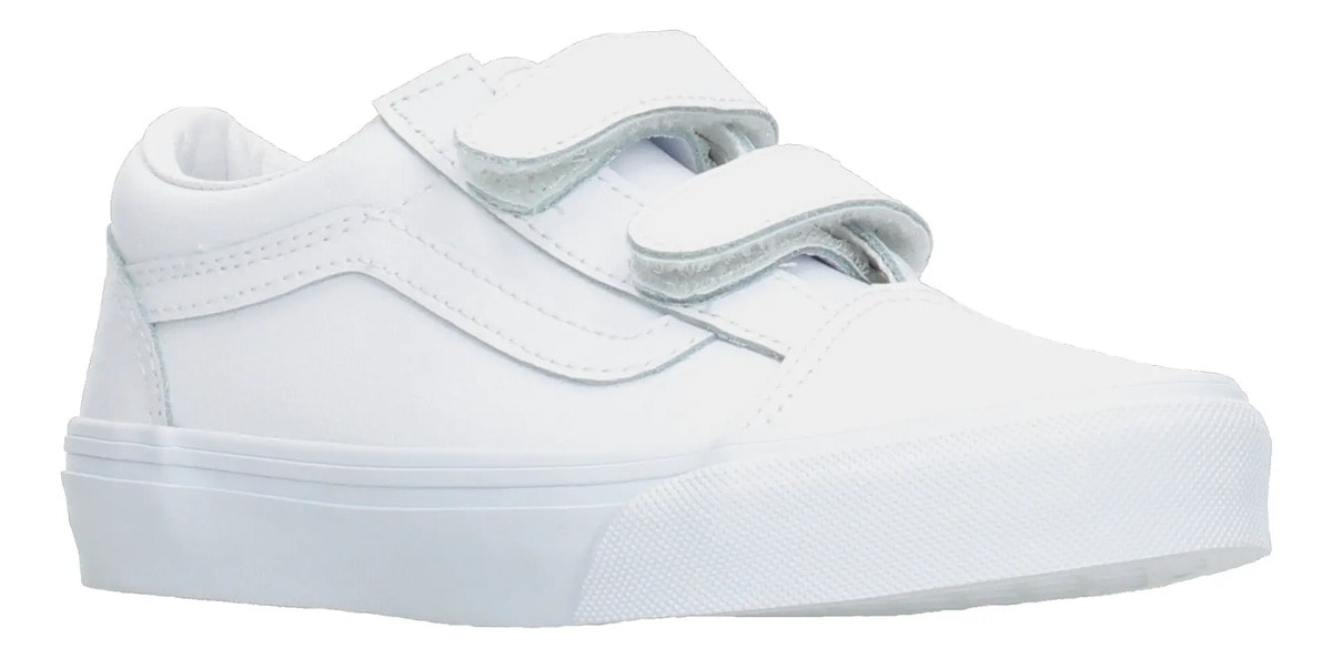 Tenis Vans Old Skool V Classic Niño Casual Blanco Infantil T11-15 — imagen 11